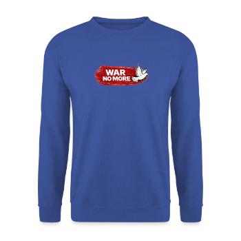 War No More – Taub auf rotem Hintergrund - Unisex Pullover - Royalblau - Vorne - Alina (178cm) & Michal (187cm)
