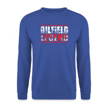 Ölfeld Bohrinsel Ölbohrinsel - Unisex Pullover - Royalblau - Vorne - Alina (178cm) & Michal (187cm)