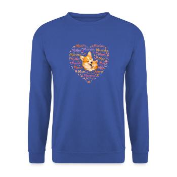 Corgi Mama Herz – Muttertag Geschenk - Unisex Pullover - Royalblau - Vorne - Alina (178cm) & Michal (187cm)