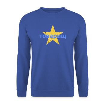 товарищ - Unisex Pullover - Royalblau - Vorne - Alina (178cm) & Michal (187cm)