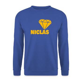 Diamant Niclas - Unisex Pullover - Royalblau - Vorne - Alina (178cm) & Michal (187cm)