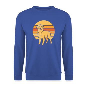 Hund Retro Sunset Flat Icon - Unisex Pullover - Royalblau - Vorne - Alina (178cm) & Michal (187cm)