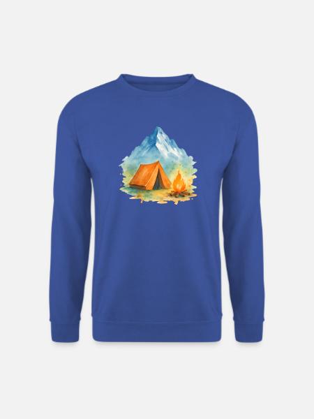 Wasserfarben Lagerfeuer Berg - Unisex Pullover - Royalblau