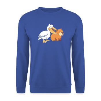 Capybara Capibara - Unisex Pullover - Royalblau - Vorne - Alina (178cm) & Michal (187cm)
