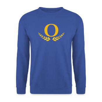 O - Unisex Pullover - Royalblau - Vorne - Alina (178cm) & Michal (187cm)