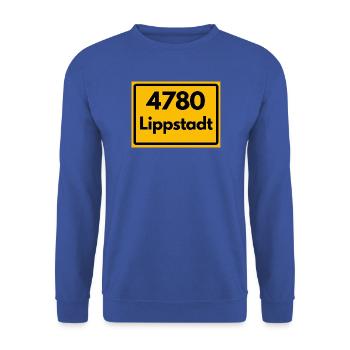 ALTE POSTLEITZAHL PLZ RETRO 4780 LIPPSTADT - Unisex Pullover - Royalblau - Vorne - Alina (178cm) & Michal (187cm)