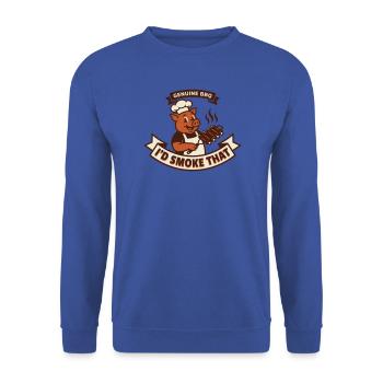 Pig Pitmaster BBQ Rubs und Rippchen - Unisex Pullover - Royalblau - Vorne - Alina (178cm) & Michal (187cm)