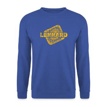  Entwurf - Unisex Pullover - Royalblau - Vorne - Alina (178cm) & Michal (187cm)