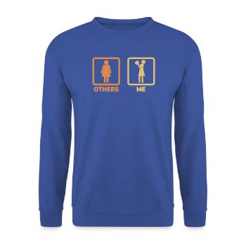 Cheerleading Strichfiguren - Unisex Pullover - Royalblau - Vorne - Alina (178cm) & Michal (187cm)