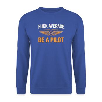 Stolzer Pilot – Fliegen mit Leidenschaft - Unisex Pullover - Royalblau - Vorne - Alina (178cm) & Michal (187cm)