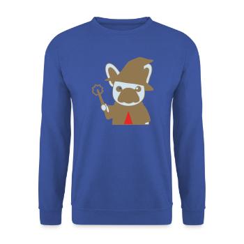 Frenchie Zauberer Magier Bunt - Unisex Pullover - Royalblau - Vorne - Alina (178cm) & Michal (187cm)