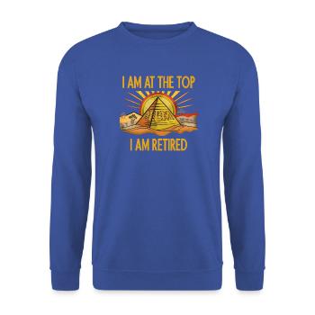 I am at the Top. Ponzi-Pension. - Unisex Pullover - Royalblau - Vorne - Alina (178cm) & Michal (187cm)