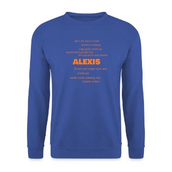 Alexis - Unisex Pullover - Royalblau - Vorne - Alina (178cm) & Michal (187cm)