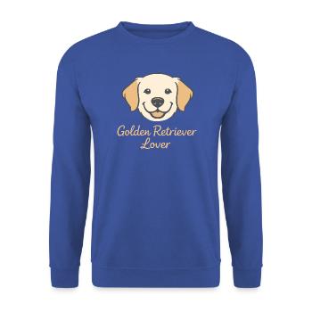 Golden Retriever Lover minimalistische Hunde-Gesichtskunst - Unisex Pullover - Royalblau - Vorne - Alina (178cm) & Michal (187cm)