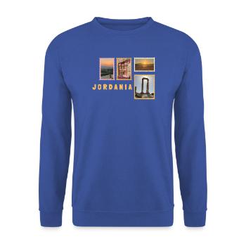 Jordanien Collage - Unisex Pullover - Royalblau - Vorne - Alina (178cm) & Michal (187cm)