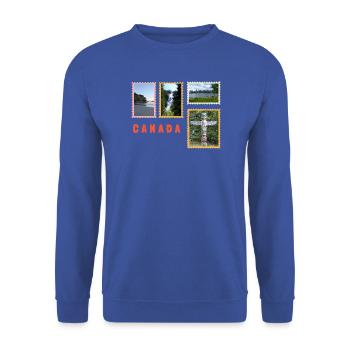 Kanada Natur & Kultur Collage - Unisex Pullover - Royalblau - Vorne - Alina (178cm) & Michal (187cm)