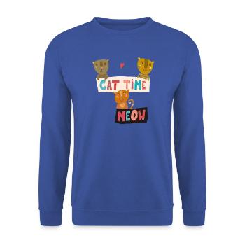 Katzen Freunde - Unisex Pullover - Royalblau - Vorne - Alina (178cm) & Michal (187cm)
