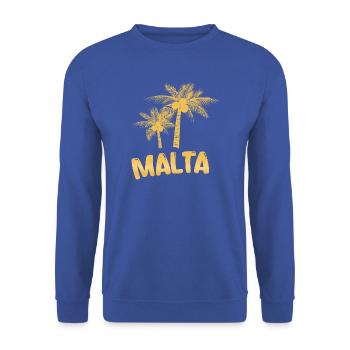 Malta - Unisex Pullover - Royalblau - Vorne - Alina (178cm) & Michal (187cm)