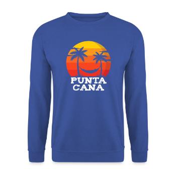 Punta Cana Sonnenuntergang Palmen Souvenir - Unisex Pullover - Royalblau - Vorne - Alina (178cm) & Michal (187cm)
