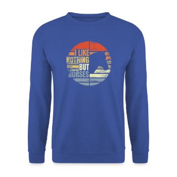 Ich mag nichts außer Pferde - Unisex Pullover - Royalblau - Vorne - Alina (178cm) & Michal (187cm)