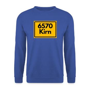 ALTE POSTLEITZAHL PLZ RETRO 6570 KIRN - Unisex Pullover - Royalblau - Vorne - Alina (178cm) & Michal (187cm)