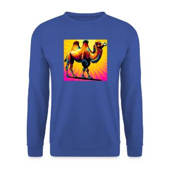 Kamel - Unisex Pullover - Royalblau - Vorne - Alina (178cm) & Michal (187cm)