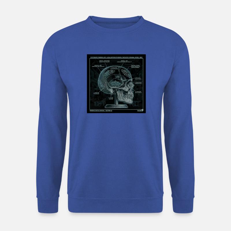 Kunst des Schädelphrenologie-Diagramms - Unisex Pullover - Royalblau