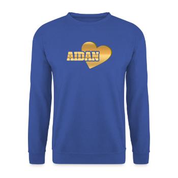 Aidan als Love - Unisex Pullover - Royalblau - Vorne - Alina (178cm) & Michal (187cm)
