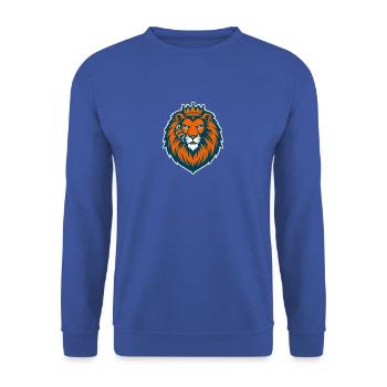 Crown Lion Orange-Blau-Logo - Unisex Pullover - Royalblau - Vorne - Alina (178cm) & Michal (187cm)