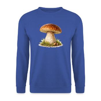 Waldpilz Illustration - Unisex Pullover - Royalblau - Vorne - Alina (178cm) & Michal (187cm)