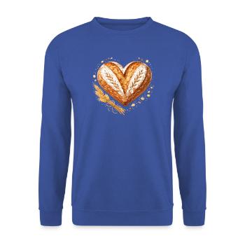 Herz Brot Backen Sauerteig Bäcker Design  - Unisex Pullover - Royalblau - Vorne - Alina (178cm) & Michal (187cm)