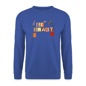 Be Smart  - Unisex Pullover - Royalblau - Vorne - Alina (178cm) & Michal (187cm)
