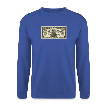 Vintage Business Money Poster - Unisex Pullover - Royalblau - Vorne - Alina (178cm) & Michal (187cm)