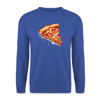 Wasserfarbene Pizzascheibe - Unisex Pullover - Royalblau - Vorne - Alina (178cm) & Michal (187cm)