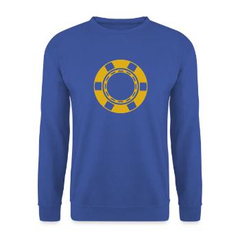 Casino-Münze - Unisex Pullover - Royalblau - Vorne - Alina (178cm) & Michal (187cm)