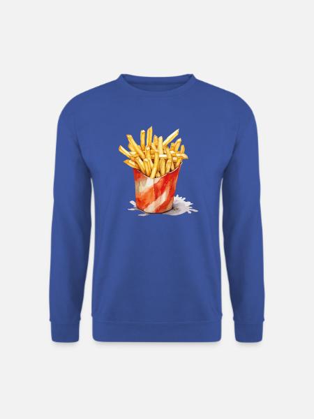 Aquarell Pommes Becher - Unisex Pullover - Royalblau
