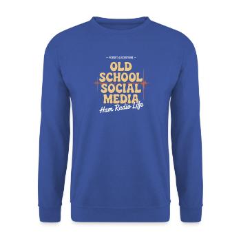 Altmodisches Social-Media-Amateurfunkleben - Unisex Pullover - Royalblau - Vorne - Alina (178cm) & Michal (187cm)