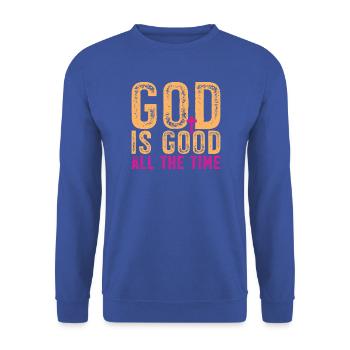 Gott ist immer gut - Unisex Pullover - Royalblau - Vorne - Alina (178cm) & Michal (187cm)