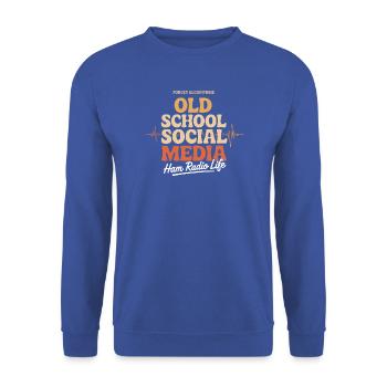 Altmodisches Social-Media-Amateurfunk - Unisex Pullover - Royalblau - Vorne - Alina (178cm) & Michal (187cm)