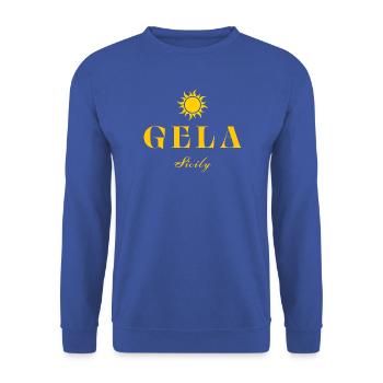 GELA Sizilien Sonnenlogo - Unisex Pullover - Royalblau - Vorne - Alina (178cm) & Michal (187cm)