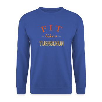 FIT wie ein Turnschuh - Unisex Pullover - Royalblau - Vorne - Alina (178cm) & Michal (187cm)