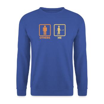 Bäcker Strichfiguren - Unisex Pullover - Royalblau - Vorne - Alina (178cm) & Michal (187cm)