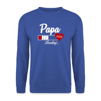 Papa Loading 2026 - Unisex Pullover - Royalblau - Vorne - Alina (178cm) & Michal (187cm)