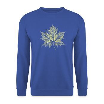 Ahornblatt / Botanik - Natur - Unisex Pullover - Royalblau - Vorne - Alina (178cm) & Michal (187cm)