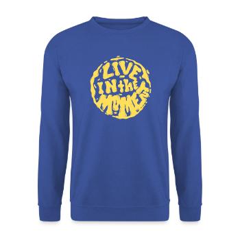 Lebe im Moment - Unisex Pullover - Royalblau - Vorne - Alina (178cm) & Michal (187cm)