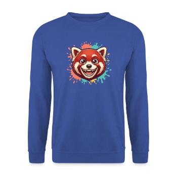 Roter Panda Spritzer - Unisex Pullover - Royalblau - Vorne - Alina (178cm) & Michal (187cm)