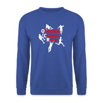 OCR Chaos – Obstacle Action Design - Unisex Pullover - Royalblau - Vorne - Alina (178cm) & Michal (187cm)