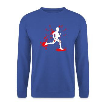 Mud Run Man – Splash Runner - Unisex Pullover - Royalblau - Vorne - Alina (178cm) & Michal (187cm)