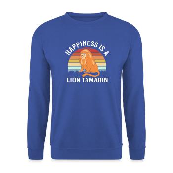 Tamarin Affe - Unisex Pullover - Royalblau - Vorne - Alina (178cm) & Michal (187cm)