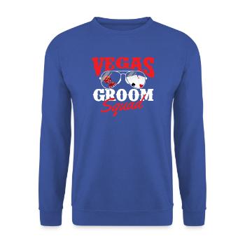 Vegas Bräutigam-Trupp Junggesellenabschied Junggesellenabschied - Unisex Pullover - Royalblau - Vorne - Alina (178cm) & Michal (187cm)